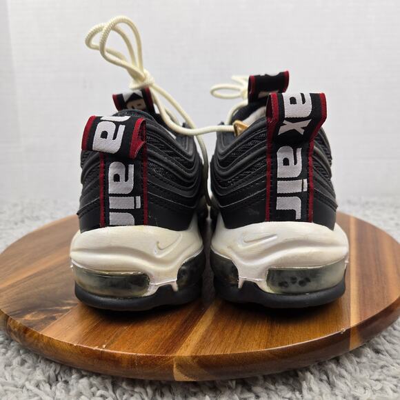 Nike Mens 10 Air Max 97 Premium Black White Overbranding Casual Athletic Sneaker - Picture 2 of 12